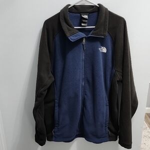 The North Face Men's Black and Navy Zip-Up Sweater